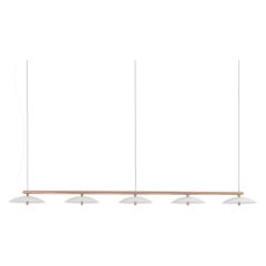 Signal Linear Pendant, by Souda, Extra Long, White & Copper, Made to Order