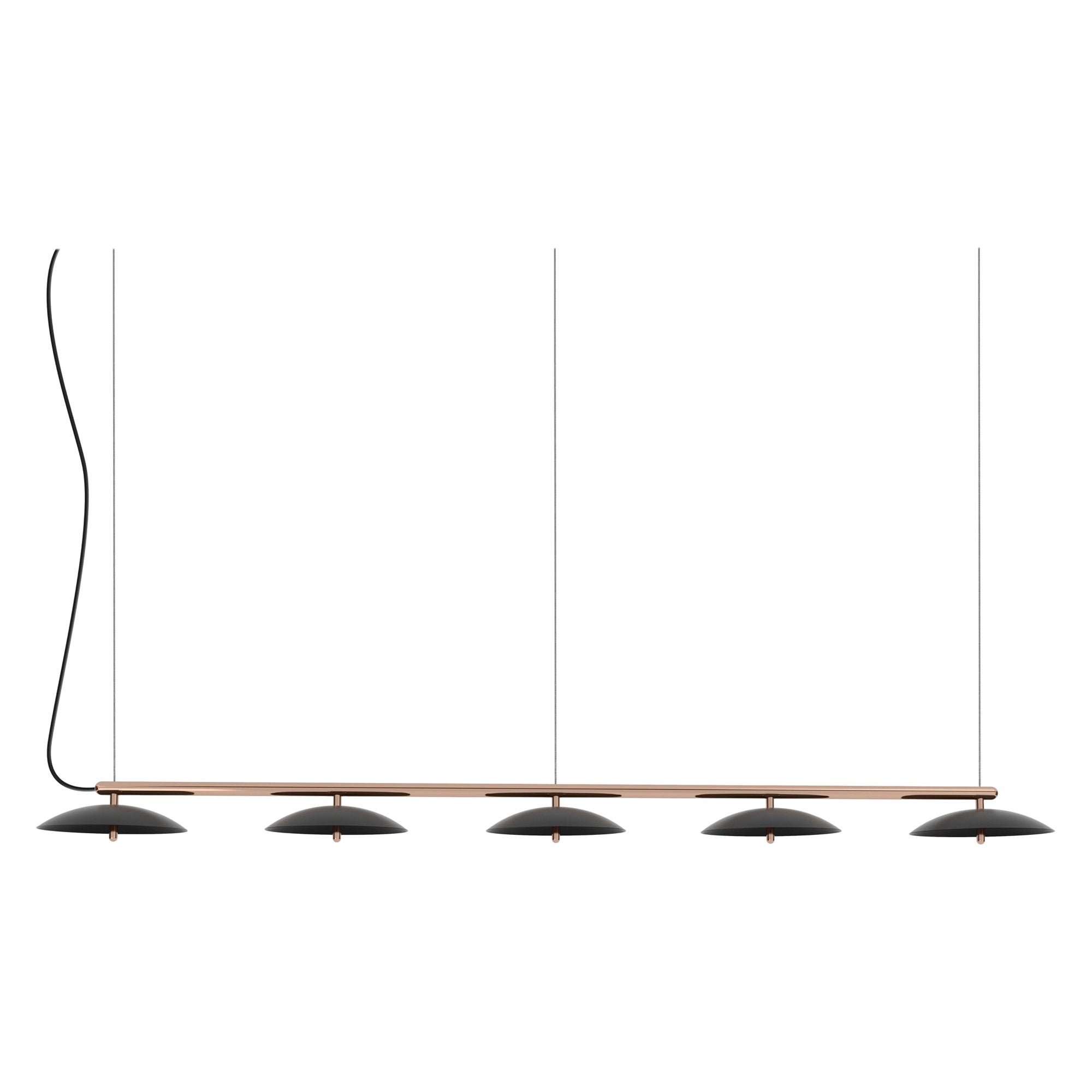 Signal Linear Pendant, by Souda, Extra Long, Black & Copper, Made to Order For Sale