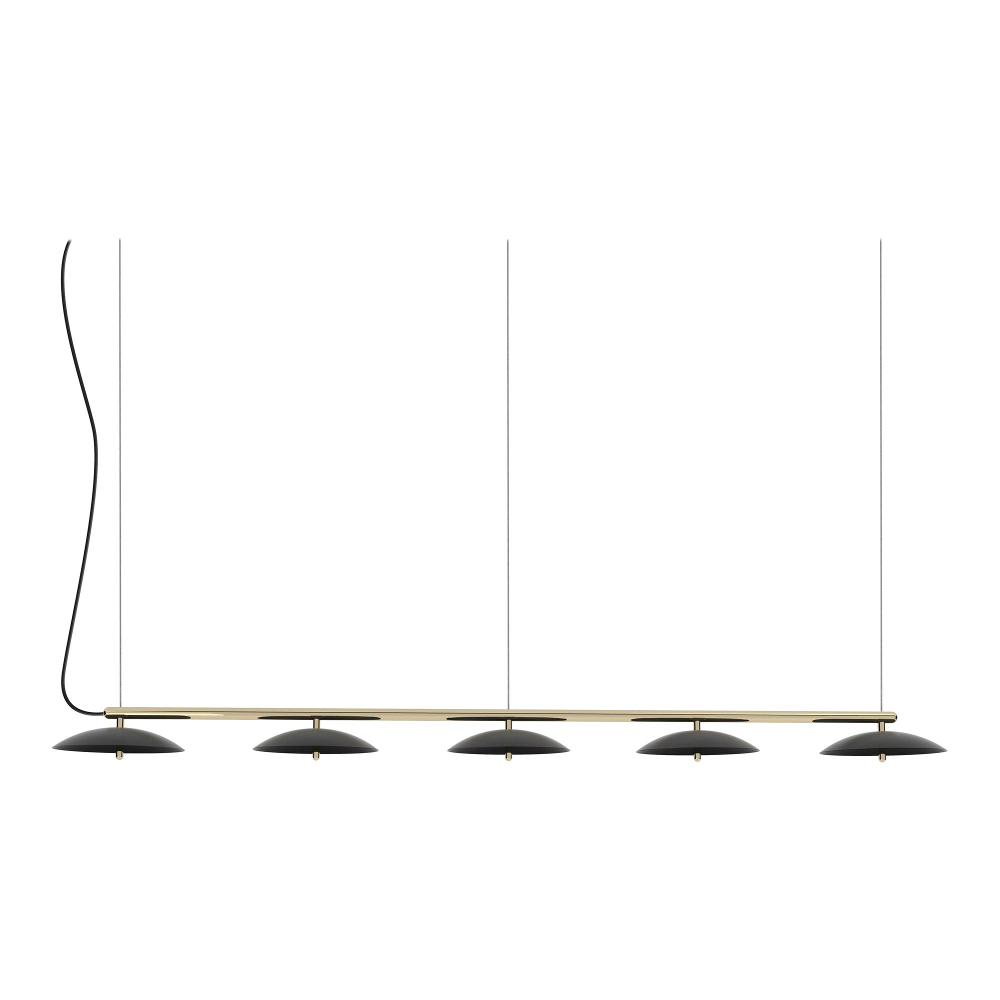 Signal Linear Pendant, by Souda, Extra Long, Black & Brass, Made to Order For Sale