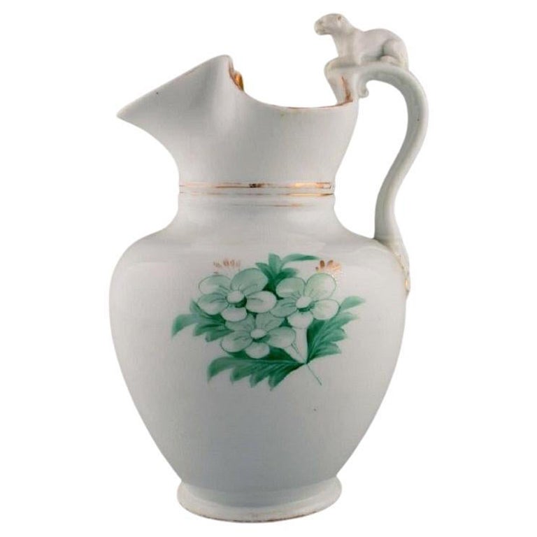 Antique Bing & Grøndahl Chocolate Jug in Porcelain Modelled with a Lion