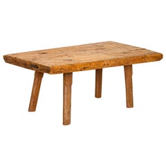 Vintage Slab Wood Coffee Table from Hungary