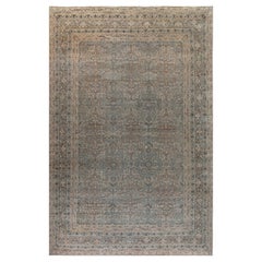 Grand tapis persan Kirman en laine fait à la main du 19e siècle
