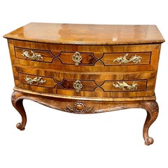 18th Century Italian Walnut and Inlaid Wood Commode