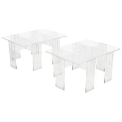 Pair of Lucite "Puzzle" Low Tables