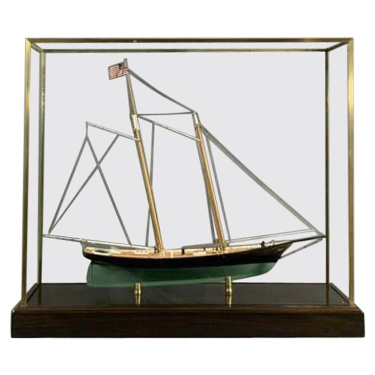 Brass Case Ship Model "America" For Sale