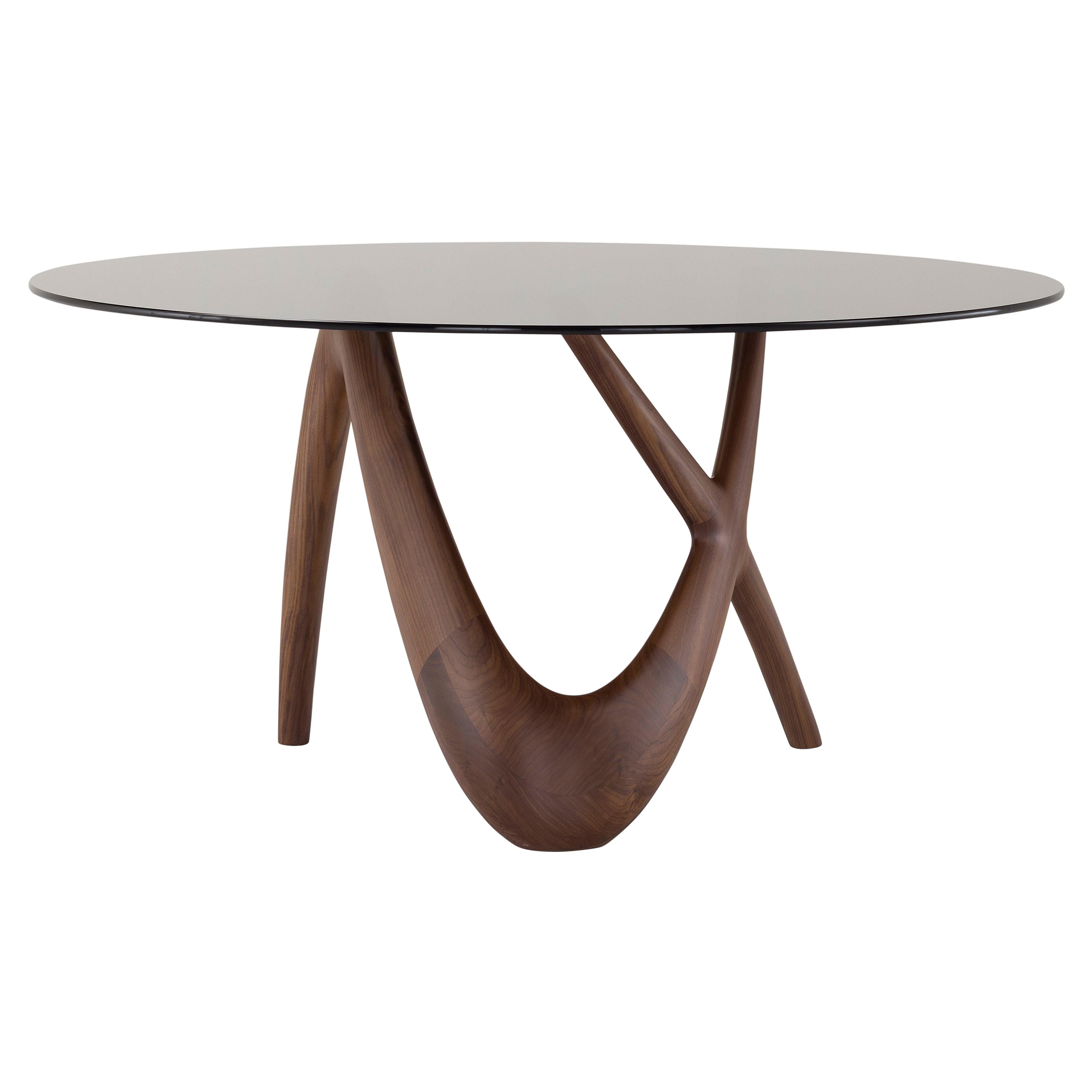 Amura 'NX' Coffee Table in Glass and Wood Base by Stefano Bigi For Sale