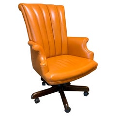 Hancock & Moore Leather Rolling High Back Office Chair, 1970s