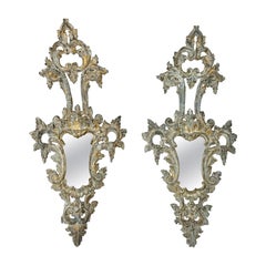 Antique Pair of Painted Venetian Mirrors C. 1900
