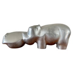Aluminum Hippopotamus Sculpture by David Parkin