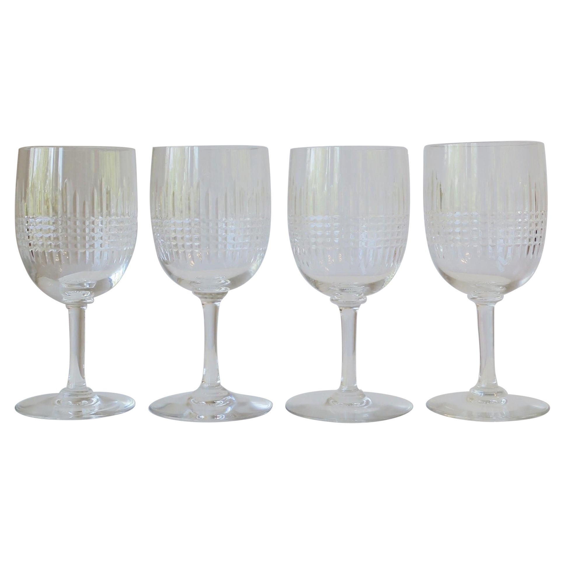 Baccarat French Cut Crystal Wine Glasses