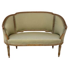 Antique Bergére Sofa-Louis XVI Style-Mid 19th Century, France