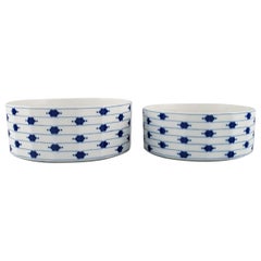 Tapio Wirkkala for Rosenthal, Two Corinth Bowls in Blue Painted Porcelain