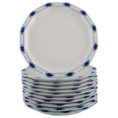 Tapio Wirkkala for Rosenthal, 11 Corinth Plates in Blue Painted Porcelain