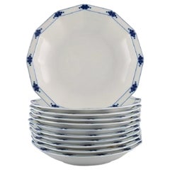 Tapio Wirkkala for Rosenthal, 11 Deep Corinth Plates in Blue Painted Porcelain