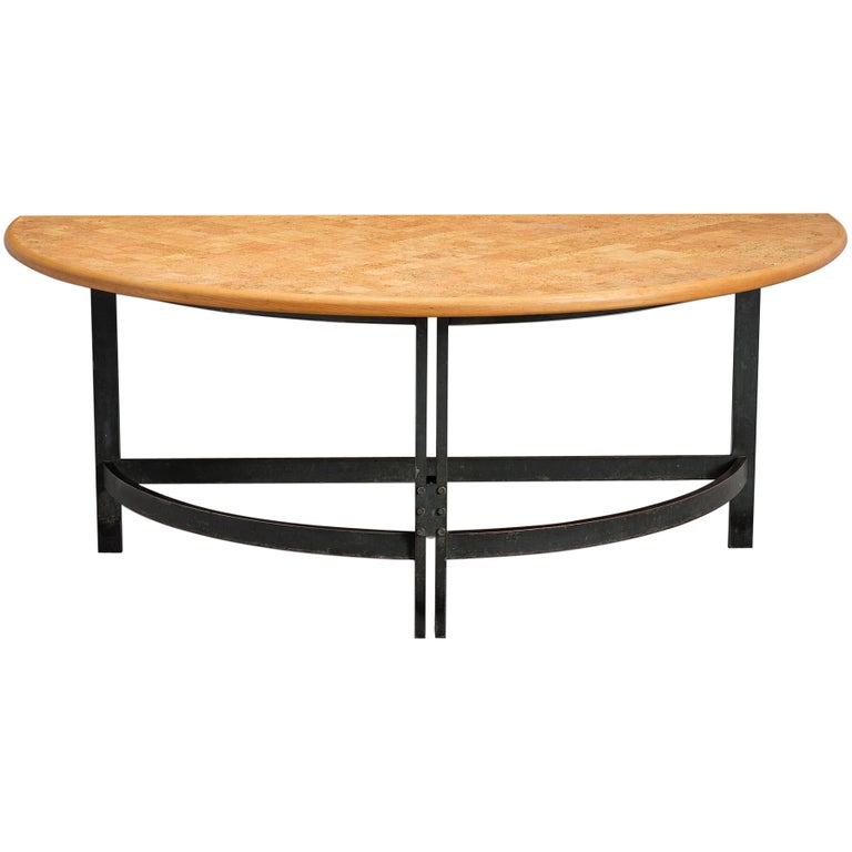 Unique Poul Kjærholm Semicircular Table in Steel, Cork and Beech For ...