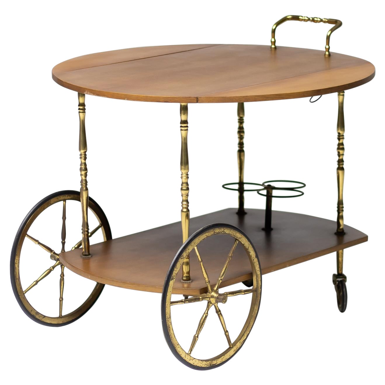 Empire Style Italian Bronze Bar Cart /Vitrine c.1940 at 1stDibs