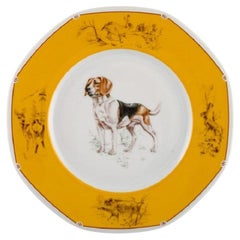 Vintage Hermes Chiens Courants & Chiens D'Arret Porcelain Plate, Late 20th C