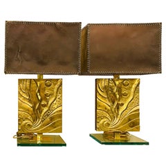 Pair of Italian Bronze Table Lamps