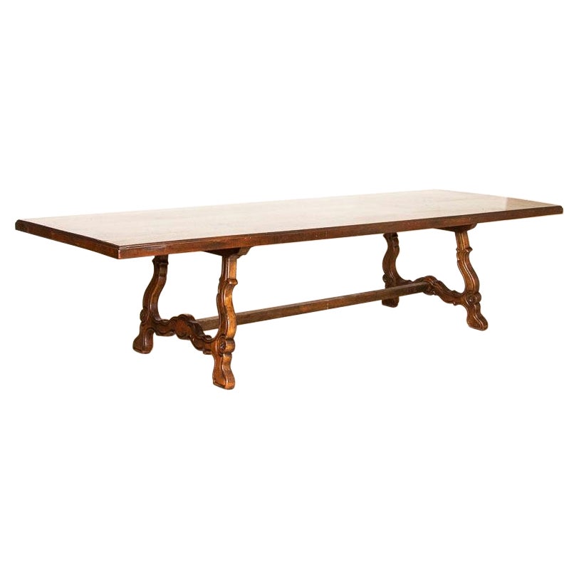 Large Antique Mahogany Dining Table from Spain