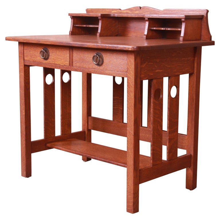 Antique Stickley Brothers Mission Oak Arts and Crafts Writing Desk