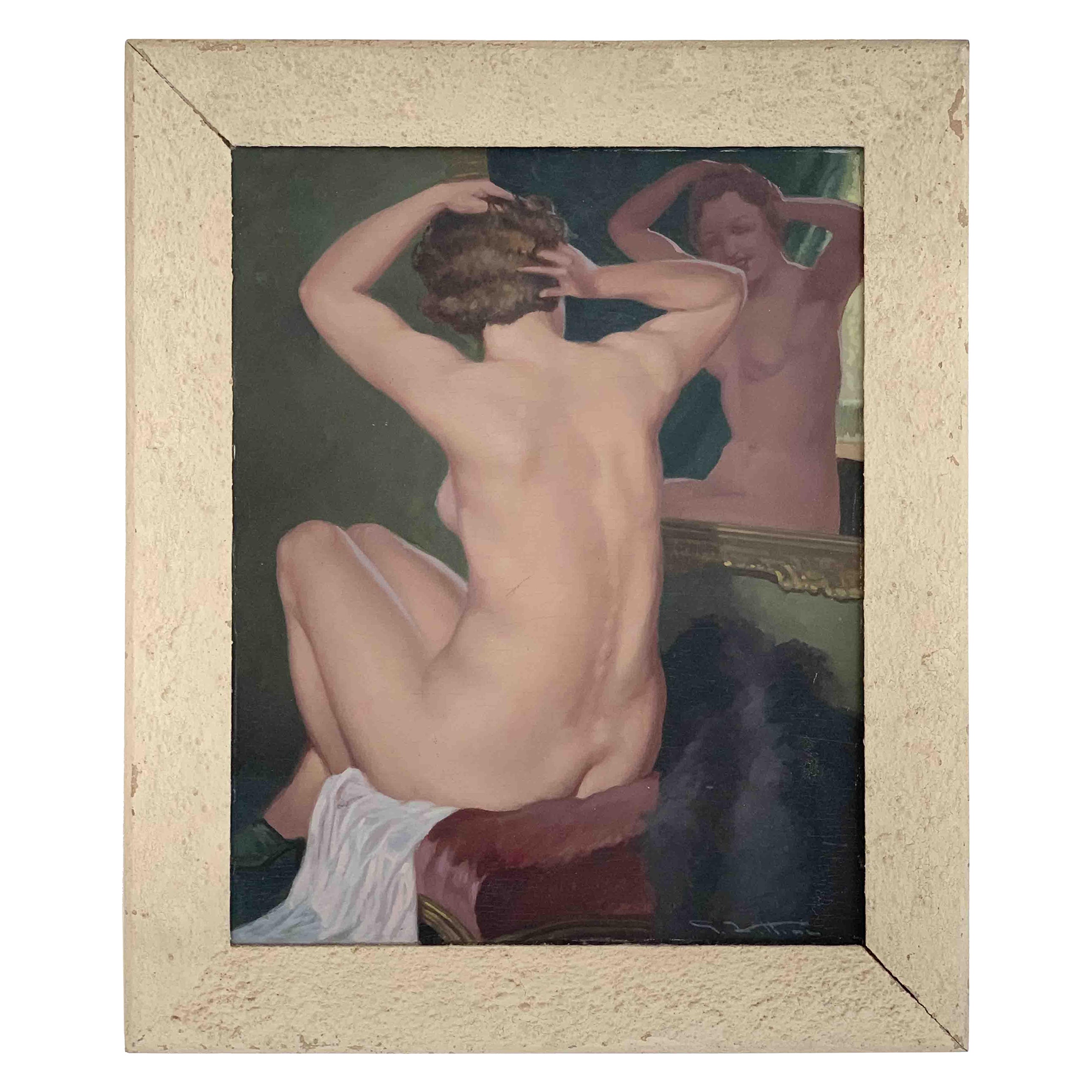 VITTINI Giulio "Nude with mirror" For Sale