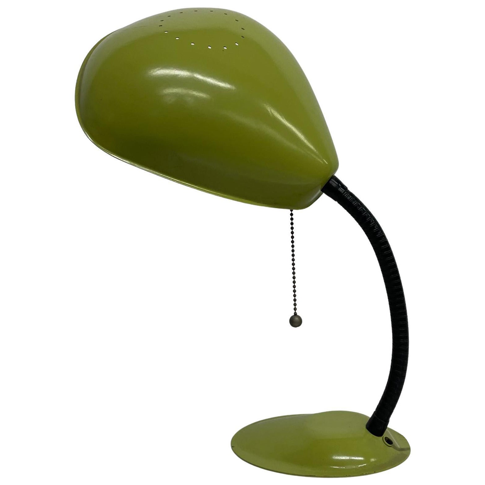 Cobra Style of Greta Grossman Sensational Green Table Desk Lamp, 1950s