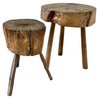 Large Butcher Block Side Table at 1stDibs