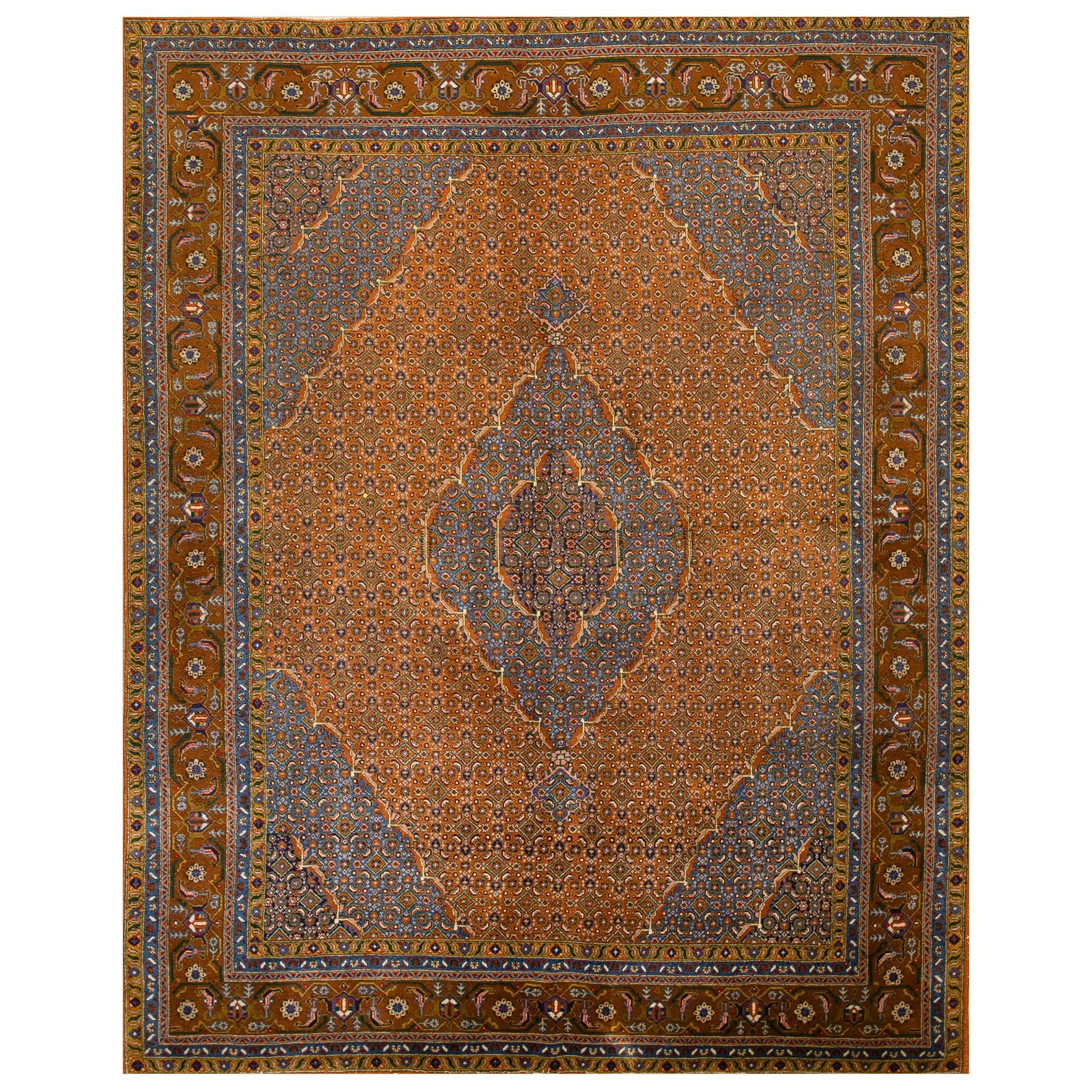 Persischer Moud-Teppich aus der Mitte des 20. Jahrhunderts / 6' 9''x 8' 
