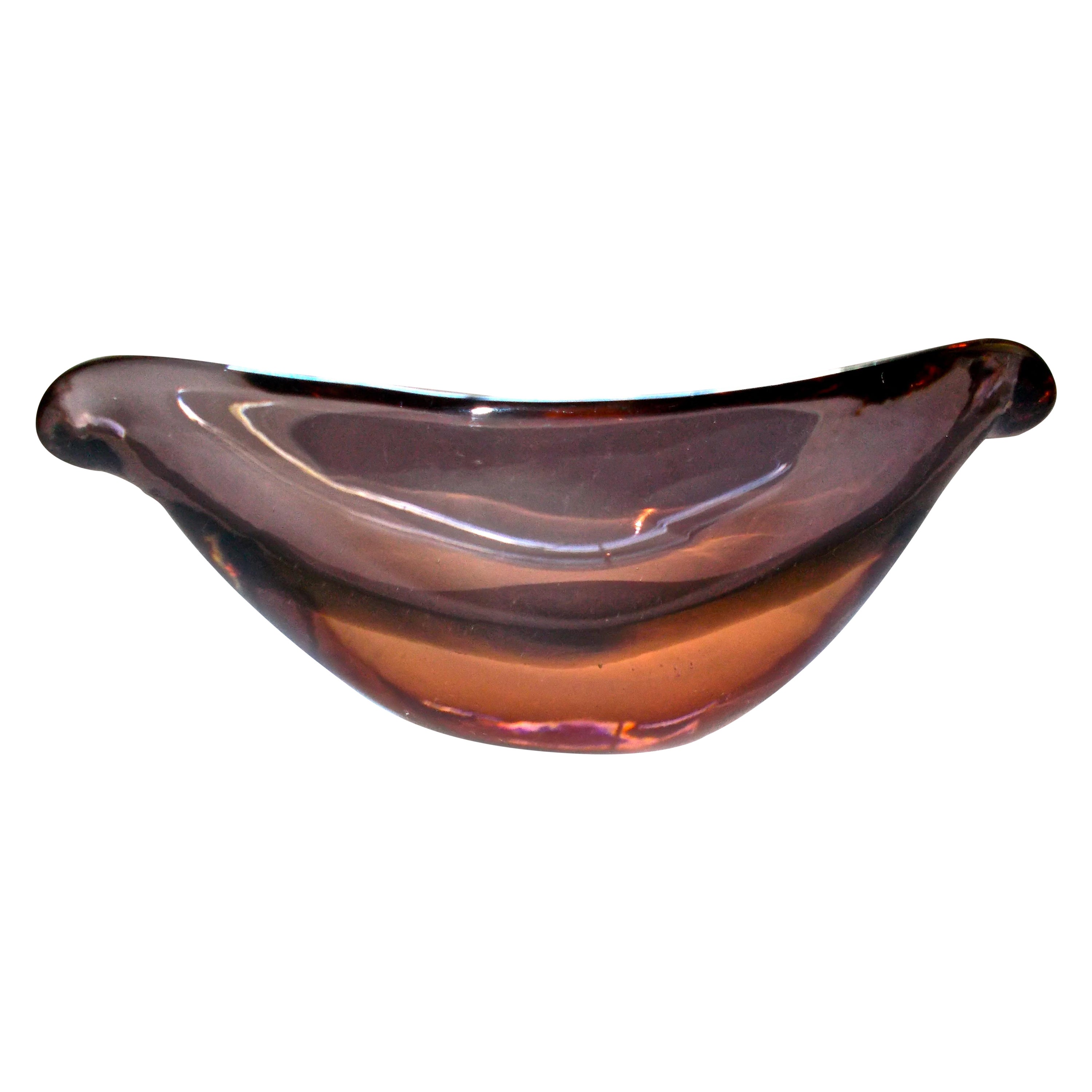 Flavio Poli 'Sea Shell' Sommerso Bowl Seguso Vetri D'Arts, Murano For Sale