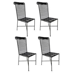 Mid-Century Modern Brazilian Black Spaghetti Chair, set of 4