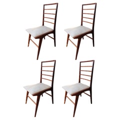 Mid-Century Modern Brazilian Chairs in Noble Wood, Set of 4