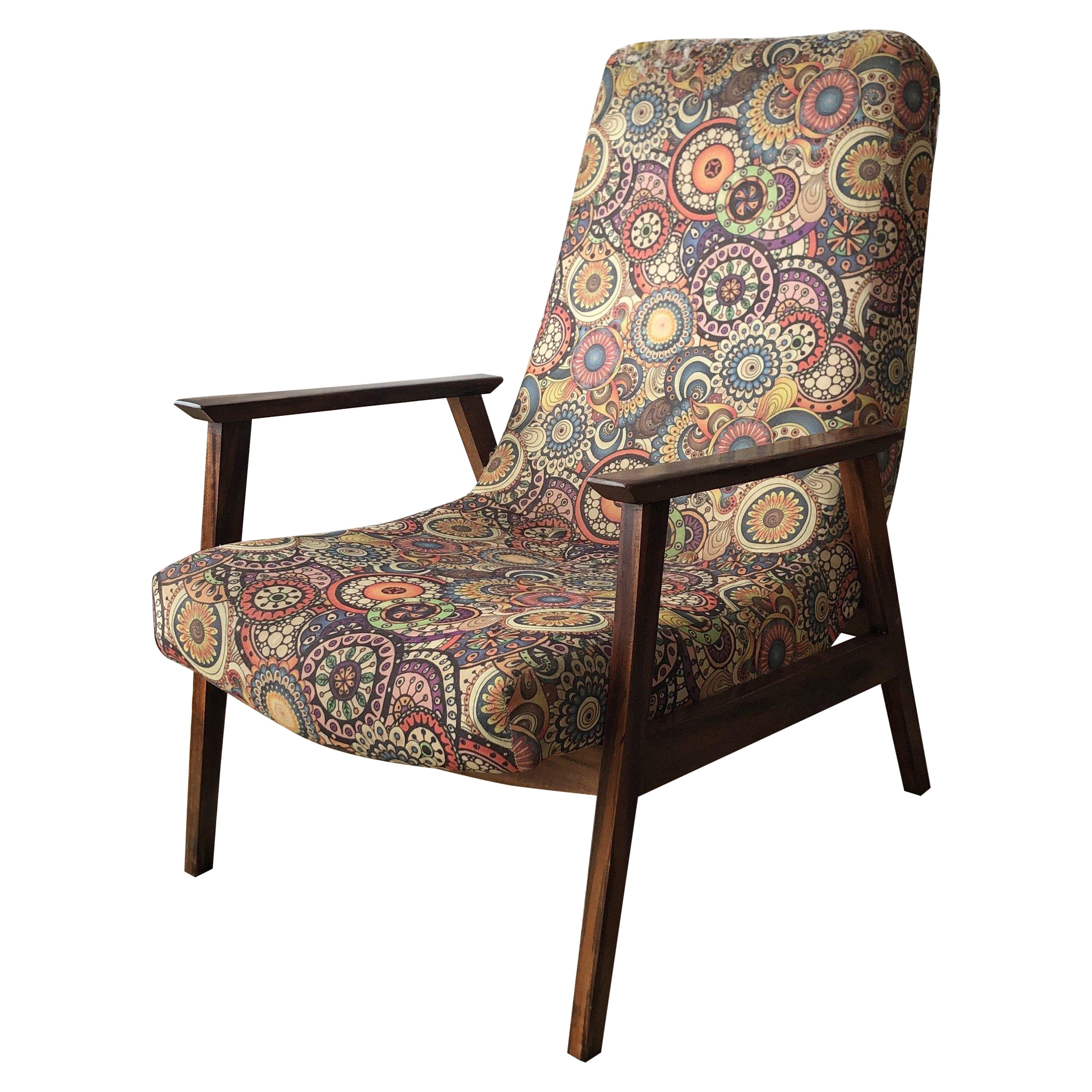 Mid-Century Modern Brazilian Lounge Armchair Made by Gelli Moveis, 1960's For Sale
