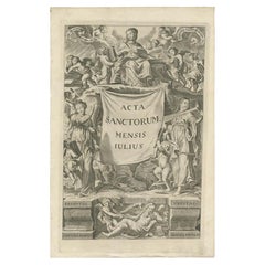 Large Religious Engraving showing the Acts of the Saints, 1730