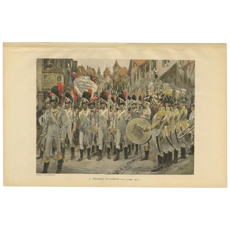 Infantry Battalion of the Dutch Army in 1807, Published in 1900 For Sale
