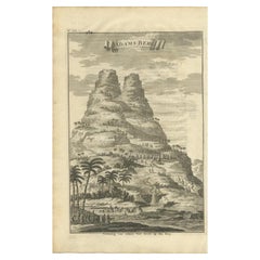 Seltener antiker Druck des Adams-Bergs in Sri Lanka, „Ceylon“, 1726