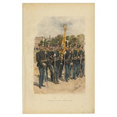 Vintage Print of the Dutch Infanterie, Around 1880