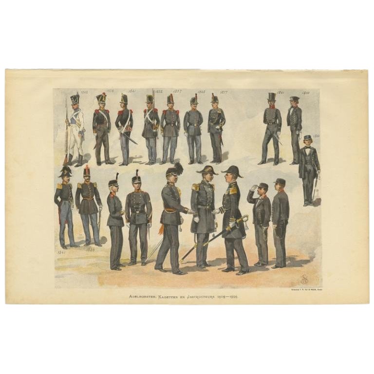 Midshipmen, Cadets and Instructors of the Dutch Navy '1808-1898', ca.1900 For Sale