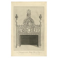 Used Print Depicting a Chimney Piece from Exeter, 1796