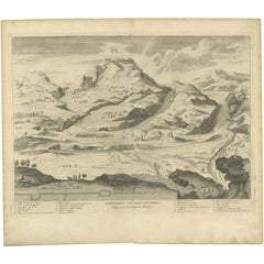 Antique Print Depicting Mount Olivet, East of Jerusalem, 1725