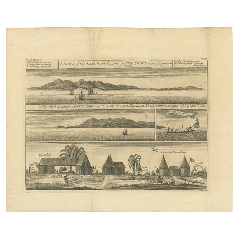A Prospect of the Road in the Bay of Sierra Liona '..', Kip, 1732 For Sale
