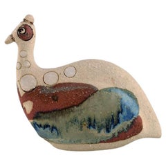 South African Studio Ceramist, Unique Bird in Hand-Painted Glazed Ceramics