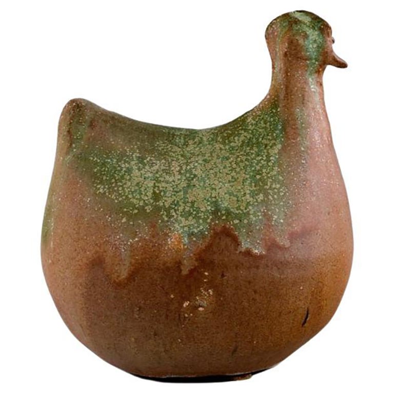 South African Studio Ceramist, Unique Bird in Glazed Ceramics, Late 20th Century