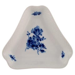 Vintage Royal Copenhagen Blue Flower Braided Triangular Dish, Model Number 10/8278