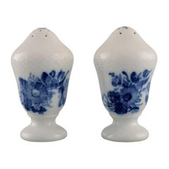 Used Royal Copenhagen Blue Flower Curved Salt and Pepper Shaker