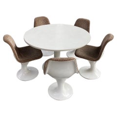Set of Five Orbit Chairs and Original Dining Table by Vitra, Germany, 1965