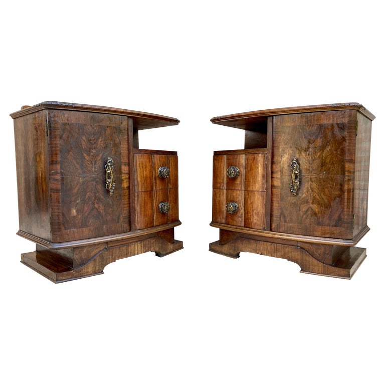 French Art Deco Nightstands, 1930s, Set of 2 For Sale at 1stDibs