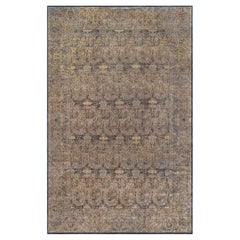 Doris Leslie Blau Alfombra Persa Antigua de Lana Kirman Floral Hecha a Mano