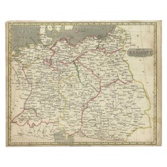 Antike Karte von Deutschland von Walker, 1820