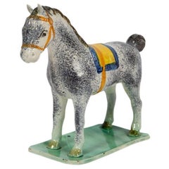Antique Pottery Horse Made in England at St. Anthony's Pottery, circa 1800-1810