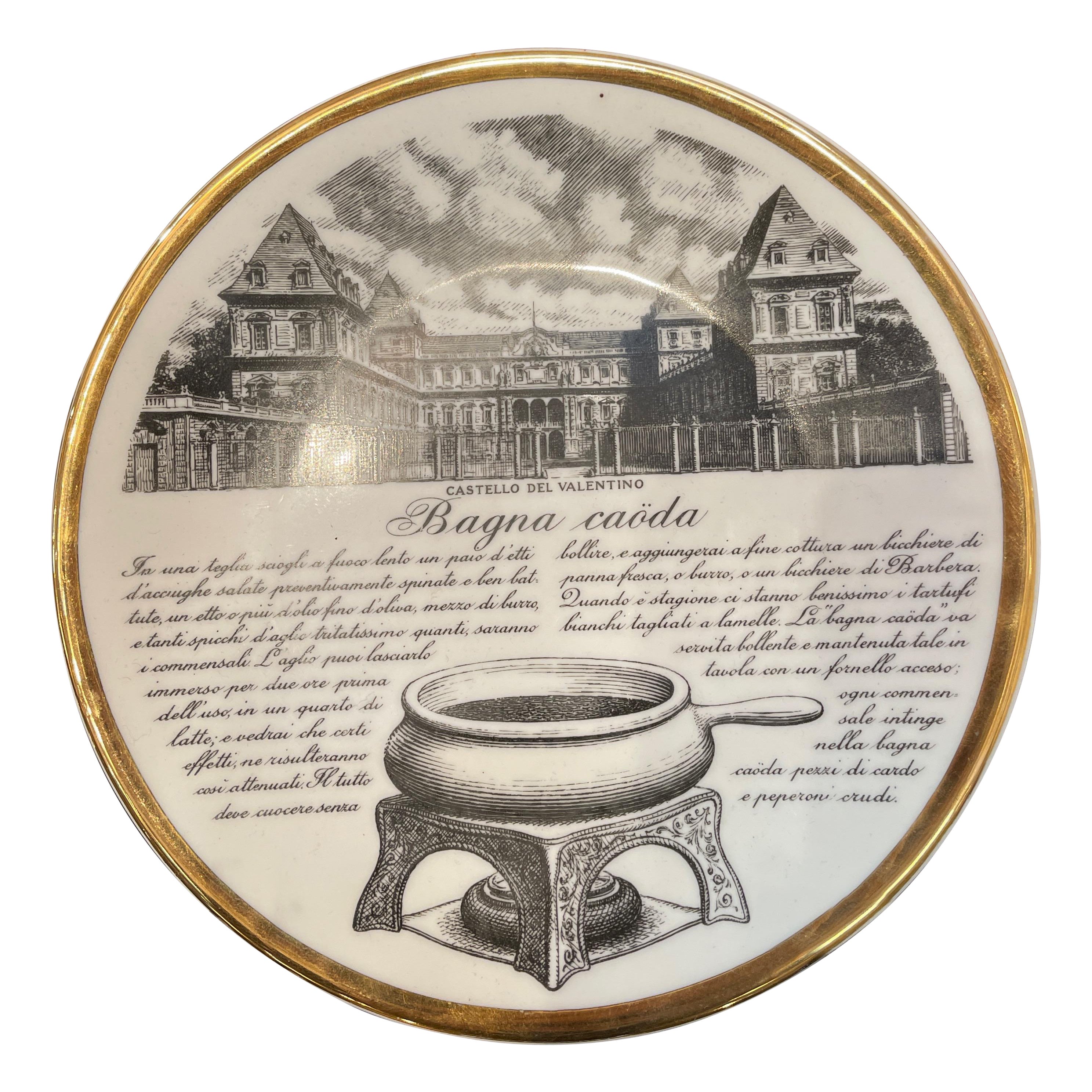 Fornasetti Recipe Plate from the Torinesi Specialties Series N.4